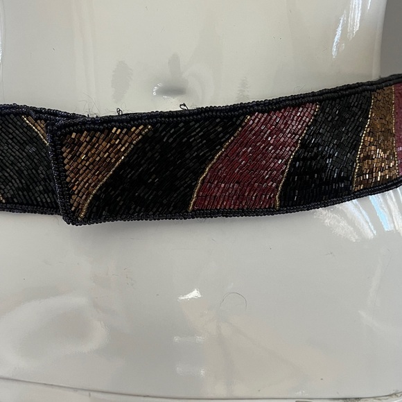 Beaded Bugle Beaded Buttaneere Adjustable Velcro Closure. 35” full length. 3.5”
